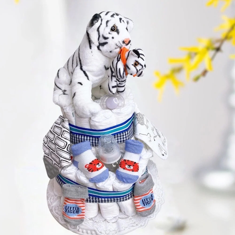 Tiger Diaper Cake, Safari Diaper Cake